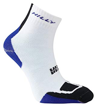 TwinSkin Hilly's Running Sock Anklet- White/ Blue/ Black