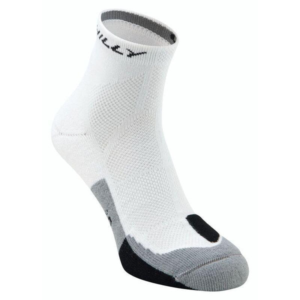 Cushion Hilly's Running Sock Anklet- White/ Black/ Grey