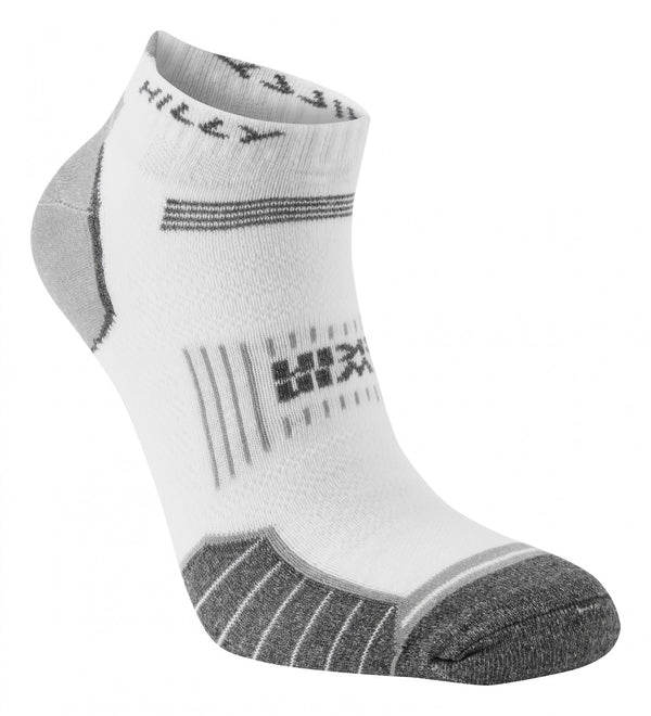 TwinSkin Hilly's Running Sock Socklet- White/ Grey Marl