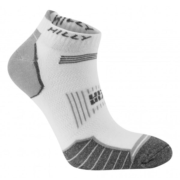 TwinSkin Hilly's Running Sock Socklet- White/ Grey Marl